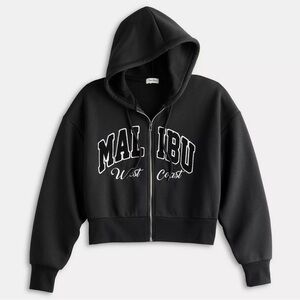 🖤 Faded Rose Black Malibu West Coast Cropped Hoodie 🖤